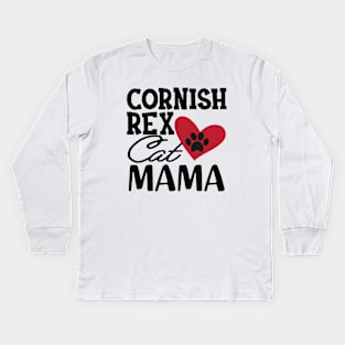 Cornish Rex Cat Mama Kids Long Sleeve T-Shirt